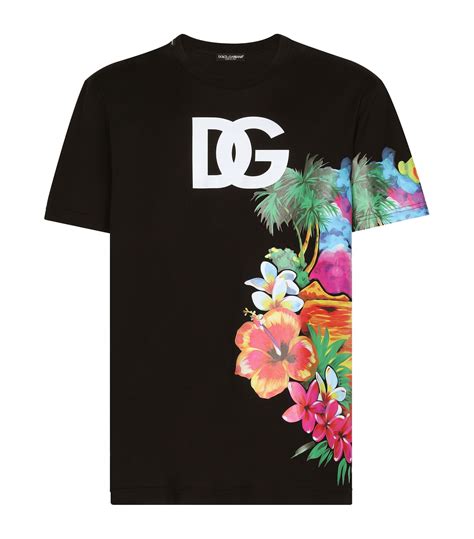 dolce gabbana t shirt flower|Dolce & Gabbana denim shirt.